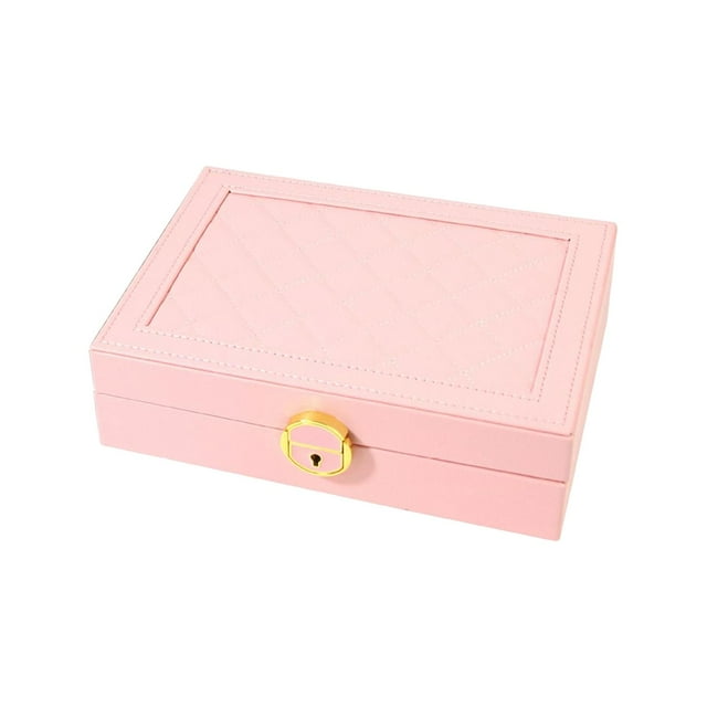 Estuche organizador de joyas de viaje, mini estuche para anillos, pulseras y pendientes. Rosa
