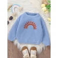 thumbnail image 4 of FOCUSNORM Chandail Tricoté pour Bébé Garçon Fille Sun Embroidery Col Rond Manches Longues Pull pour Automne Hiver, 4 of 9