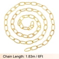 thumbnail image 2 of Unique Bargains 3mm Thick 1.83m Long Hook Loops Connectors Pendant Light Fixture Chain Gold 1 Set, 2 of 5