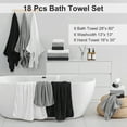 thumbnail image 3 of Smuge 18 Pcs Bath Towel Sets, Include 6 Bath Sheet Towels, 6 Hand Towels, 6 Washcloths, Soft Microfiber Highly Absorbent Shower Towel for Bathroom Gym Spa(Dark Gray), 3 of 7