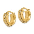 thumbnail image 2 of 14K Polished Chain w/ White Preciosa Crystals Hoop Earrings TF1719, 2 of 2