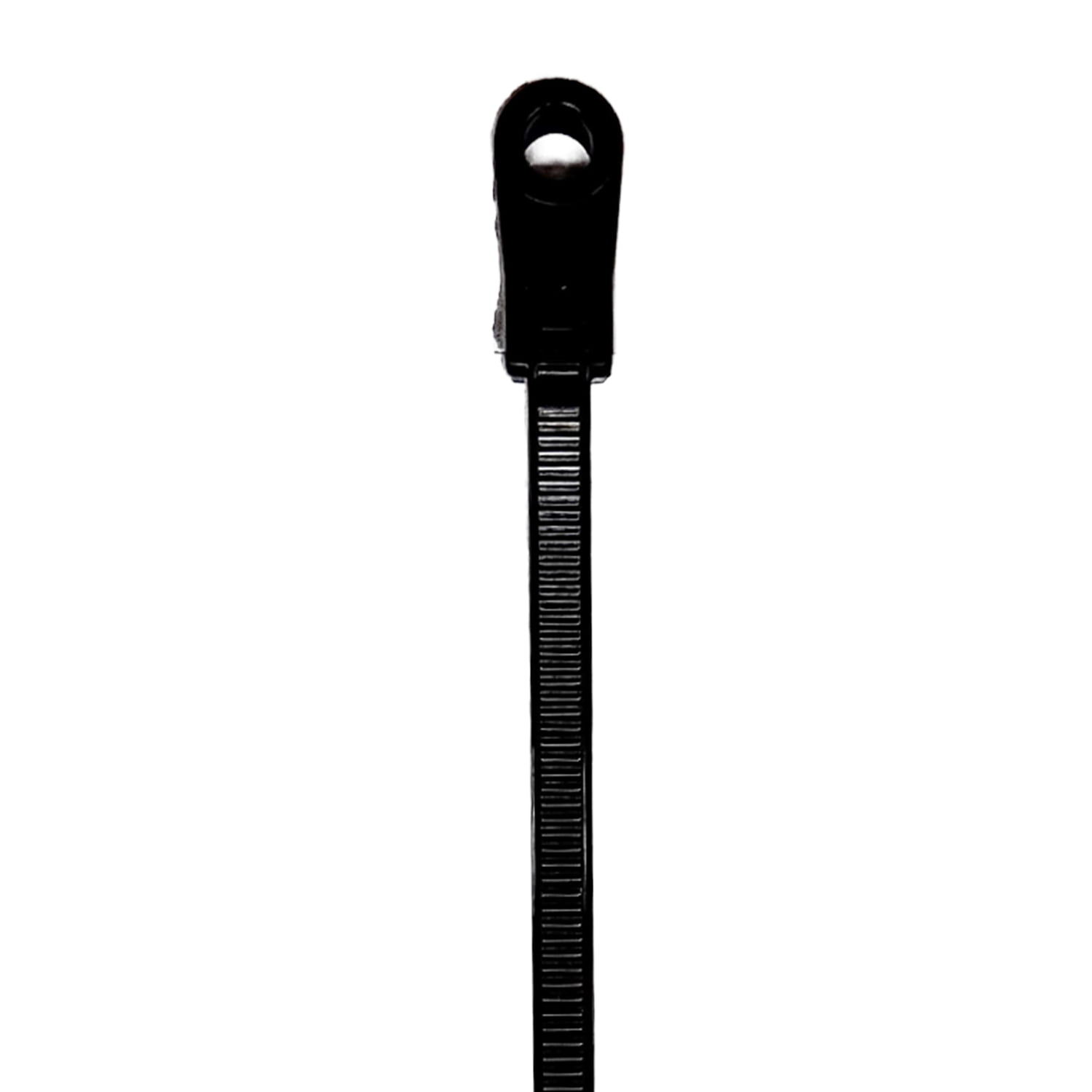 ProBrand 100-Pack 8-In. UV-Resistant Nylon 6/6 Mounting Hole Cable Tie, 50-Lb. Tensile Strength, Temperature-Rated -40°F to 185°F CABTIEMH750BL