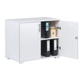 thumbnail image 5 of MMT White Storage Cabinet Locking 2-Door Wood Laminate Home Office Playroom Pantry Garage Cupboard, 5 of 8