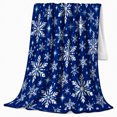 thumbnail image 2 of Starry Winter Snowflake Pattern, Festive Holiday Scene, Warm Flannel Blanket for Living Room and Reading Nook with Detailed Artwork, Art Lovers Friendship Gift, Festive Home Decor, 2 of 9