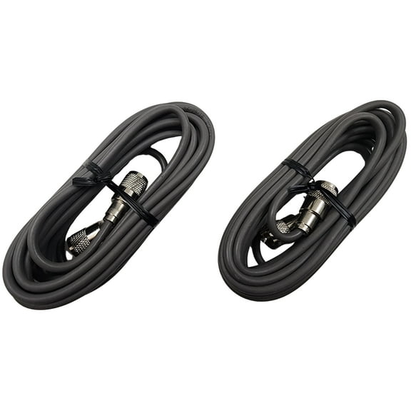 2 Lot Procomm PP8X18 18 Foot RG8X CB HAM Radio Antenna Coaxial Cable w/ PL259s