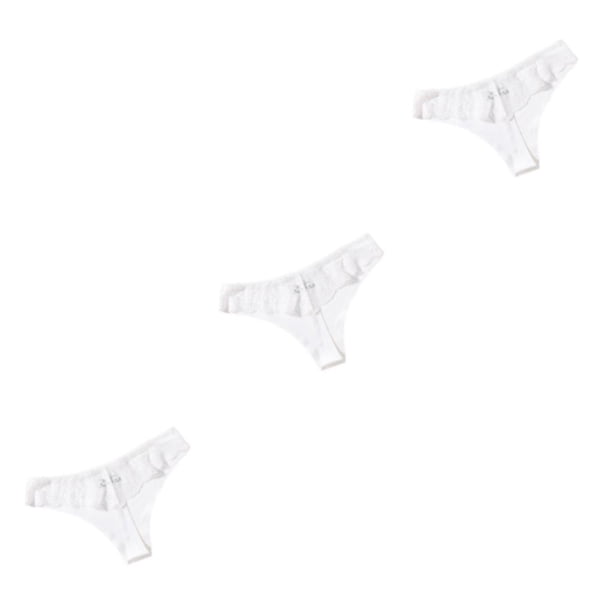 Qarigey Bragas de tiro bajo Tanga Ropa interior de mujer Tanga Diseño de encaje Sexy Atractivo Citas Prop Dama Ropa de dormir Blanco L Type1 NO1
