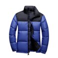 thumbnail image 2 of Pejock Men's Winter Down Jacket - Warm Insulated Patchwork Stand Collar Coat, Long Sleeve Zipper Closure Polyester Outerwear for Casual Daily Outdoor Wear, 2 of 6