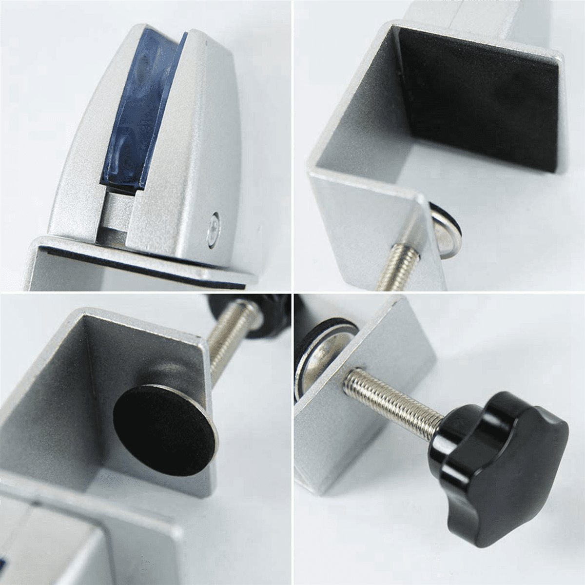 12 Pcs Office Desk Divider Clamp Privacy Screen Clip Holder Bracket Screen Baffle Clamp Partition for Table Clamp Silver