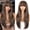Highlight Dark Brown, variant on Highlight Dark Brown Wigs for Women 4x4 Realistic Scalp Free Parting Long Straight layered Wig With Bangs 26 inch Looking Wig Synthetic Heat Resistant Fiber for Daily Party Use