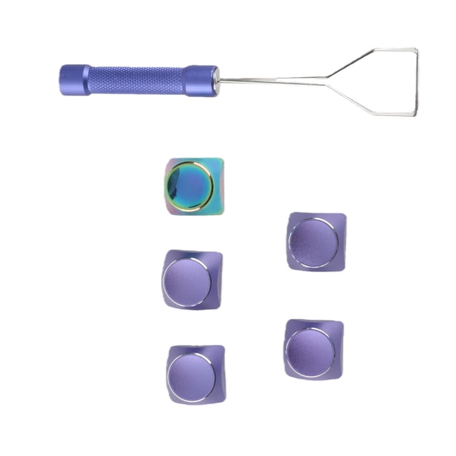 M Buder 5 Piezas Teclas de Metal Especiales Color Morado Placas Decorativas XDA para Teclado Mecánico de Aleación de Alta Calidad Resistentes al Desgaste (14.0 cm / 5.51 inches)