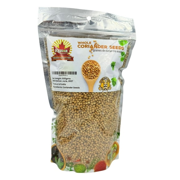 Kehar Whole Coriander Seeds 500g – Dhania Sabut for Cooking, Indian Spices, Seasoning, Pickling, Roasting, Grinding, Flavor Enhancer in Curries