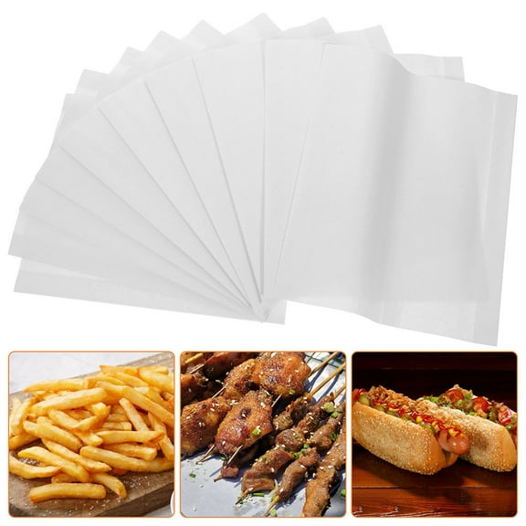 Supvox White Grease-Resistant Paper Bags for Hot Dogs and Snacks 100Pcs