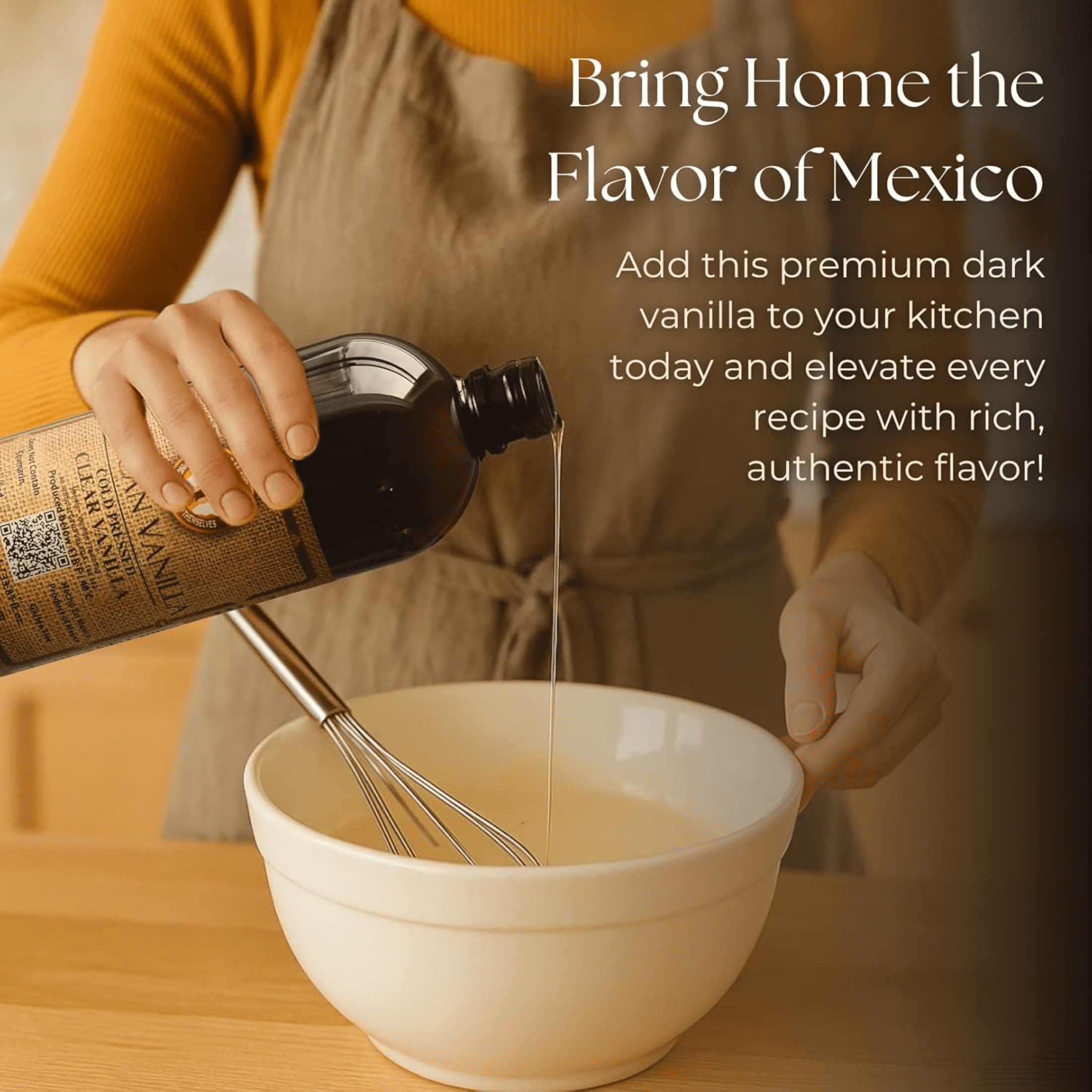 Pure Clear Mexican Vanilla Extract Gluten Free, Coumarin Free Vanilla for Baking 33.81 fl oz bottle