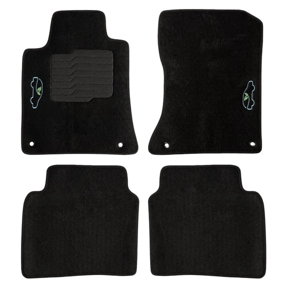 Carpet Floor Mats Fit for 2019 to 2025 Nissan Altima with Driver Heel Pad, Safety Locks, Front and Rear Set, Black