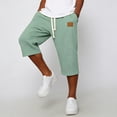 thumbnail image 5 of Maean Mens Capris Casual Pants Drawstring Elastic Waist 3/4 Length Loose Joggers Straight Leg Capri Pants, 5 of 6