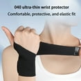 thumbnail image 2 of 1Pc Wrist Guard Fasten Tape Breathable Ultra-thin Sweat Absorption with Thumbhole Pain Relief Extra Soft Moisture Wicking Sports Wristband Wrist Wrap Sports Supplies-Black,Right Hand, 2 of 7