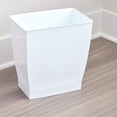 thumbnail image 2 of iDesign,Plastic Spa Rectangular Trash, Waste Basket Garbage Can for Bathroom, Bedroom, Home Office, Dorm, College, 2.5 Gallon, White, 2 of 4