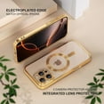 thumbnail image 4 of Dteck Magnetic Case with Tempered Screen Protector for iPhone 16 Pro Max,Shockproof TPU Transparent Case Compatible with MagSafe Full Camera Lens Protector Plating Back Cover,Gold, 4 of 5