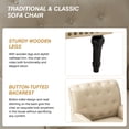 thumbnail image 5 of Faux Leather Tufted Armchair & Accent Chair with Wooden Turned Legs, Beige, 5 of 6