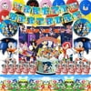 58Pcs Sonic Birthday Party Supplies Set, Birthday Party Decorations Include Banner, Tablecloth, Cake Topper, Hanging Swirls, Cupcake Toppers, Balloons, Foil Balloons and Backdrop for Kids05