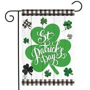Briarwood Lane Checkered St. Pat's Shamrocks Garden Flag