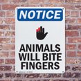 thumbnail image 4 of (2 Pack) Animals Will Bite Fingers OSHA Notice Sign 10 Inch X 14 Inch Indoor / Outdoor Rust-Free Aluminum Metal Signs for Workplace, Workshop, and Construction Site, Made in the USA, 4 of 8