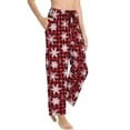thumbnail image 2 of Balery Snowflake red plaid print Women's Pajama Pants,Ultra Lightweight Pjs,Lounge Pant-Large, 2 of 9