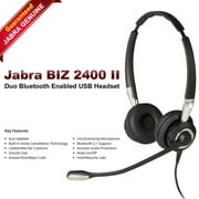 Jabra BIZ 2400 II Duo Bluetooth USB Headset with MS Skype Optimized and Noise-Canceling, New