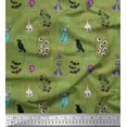 thumbnail image 1 of Soimoi Poly Georgette Fabric Ghost,Skull & Witch Halloween Print Sewing Fabric Yard 42 Inch Wide, 1 of 1