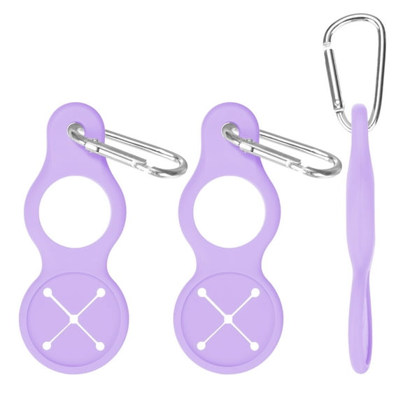 Uxcell Water Bottle Hanging Buckle Clip [3PCS] - Water Cup Holder with Towel Hook - [Purple - Silicone - 3.81IN] Portable Secure Bottle Holder
