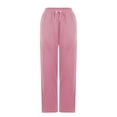 thumbnail image 6 of UP TO 50% OFF Toonshare Casual Womens Pants Plus Size Women's Casual Fashion Solid Color Drawstring Elastic Waist Straight-Leg Long Pants Pink S, 6 of 7