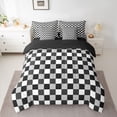 thumbnail image 2 of Homewish Abstract Buffalo Bedding Comforter Set 7-Piece for Female Men Adults,Geometric Plaid Grid King Bedding Sets,Vintage Aesthetic Ultra Soft Bed Sheets,Lightweight Room Decor,Reversible, 2 of 8