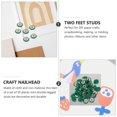 thumbnail image 4 of UPGRATOR 50Pcs Green Cloth Iron Two Legged Nails Decorative Brads For Paper Crafts Mini Round For Ribbon Fixing, 4 of 4