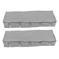 thumbnail image 3 of Bolsa de almacenamiento gris no tejida de 2 piezas para debajo de la cama, contenedor de ropa, soporte para artículos diversos, organizador plegable con ventana transparente., 3 of 6