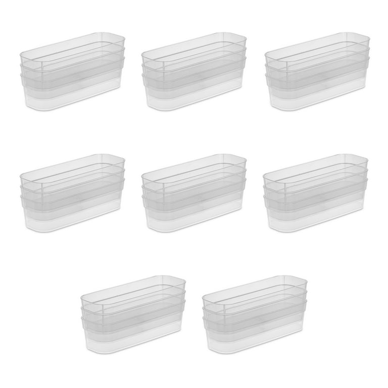 Sterilite Narrow Storage Trays for Desktop and Drawer Organizing (24 Pack)