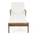 thumbnail image 6 of Jopath Outdoor Wood Lounge Chair, Outdoor Reclining Chair with Rolling Wheels and Adjustable Backrest for Poolside Garden Deck Teak+ Beige, 6 of 9