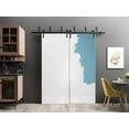 thumbnail image 3 of Sliding Closet Barn Bypass Doors 56 x 96 inches | Planum 0010 Primed | Sturdy 6.6ft Rails Hardware Set | Wood Solid Bedroom Wardrobe Doors, 3 of 6