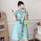 thumbnail image 3 of Vestido con estampado retro de estilo nacional mejorado de talla grande, nuevo diseño de moda suelto de verano, cheongsam joven, 3 of 5