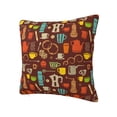 thumbnail image 2 of Wukai Retro Coffee Premium Polyester Fleece Pillow Covers with Hidden Zipper Closure,Luxuriously Soft and Durable-24"x24", 2 of 7