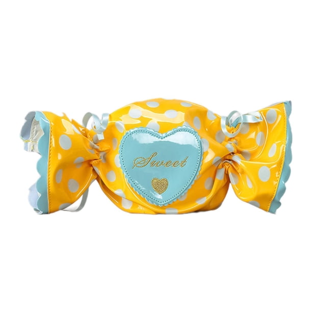 Bolso bandolera con forma de caramelo para mujer, impermeable, único, portátil, para el hombro Amarillo