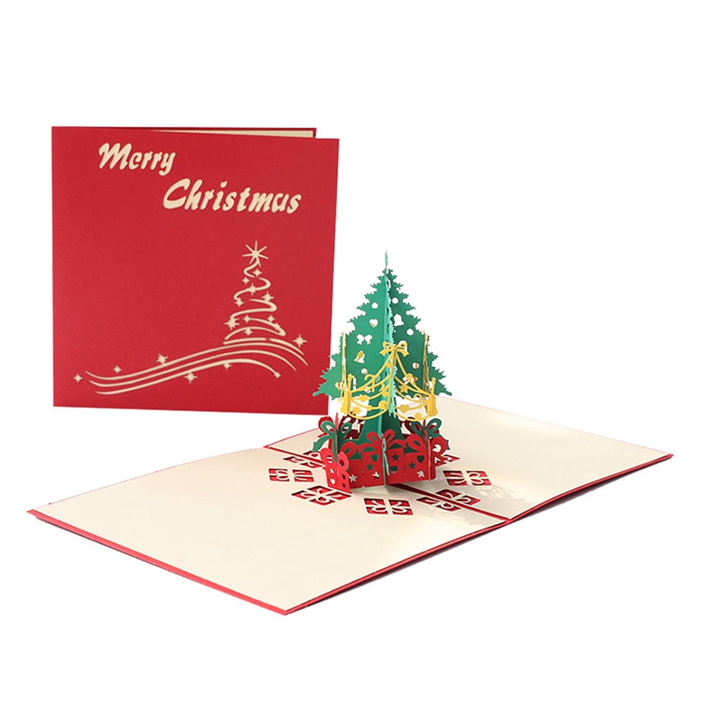 Merry Christmas Pop Up Card, 3d Popup Greeting Cards For Christmas, Pop