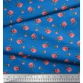 thumbnail image 2 of Soimoi Tissu en Soie Imprimé Feuilles & Roses au Mètre 42 Pouces de Large, 2 of 3