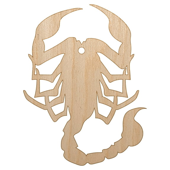 Scorpion Silhouette Wood Holiday Christmas Tree Ornament Unfinished DIY Pre-Drilled Craft