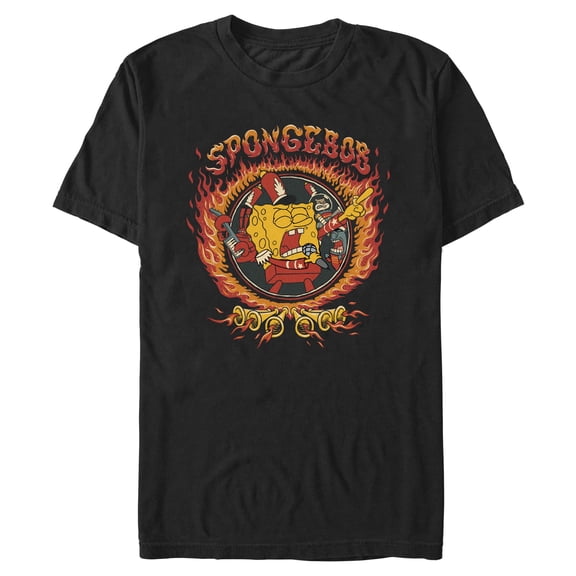 Mens SpongeBob SquarePants Sweet Victory In Flames T Shirt