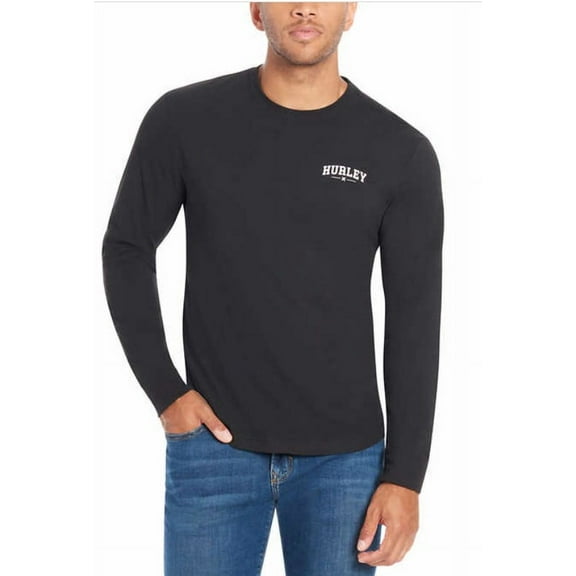 Hurley Men’s Long Sleeve Graphic Tee (Black, XX-Large)