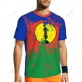 thumbnail image 5 of Exclusive design New Caledonia Flag Grain 3D Printed Men For Running Bike Soccer Tennis Fitness Sports tshirt Mesh Short T-shirt, 5 of 11