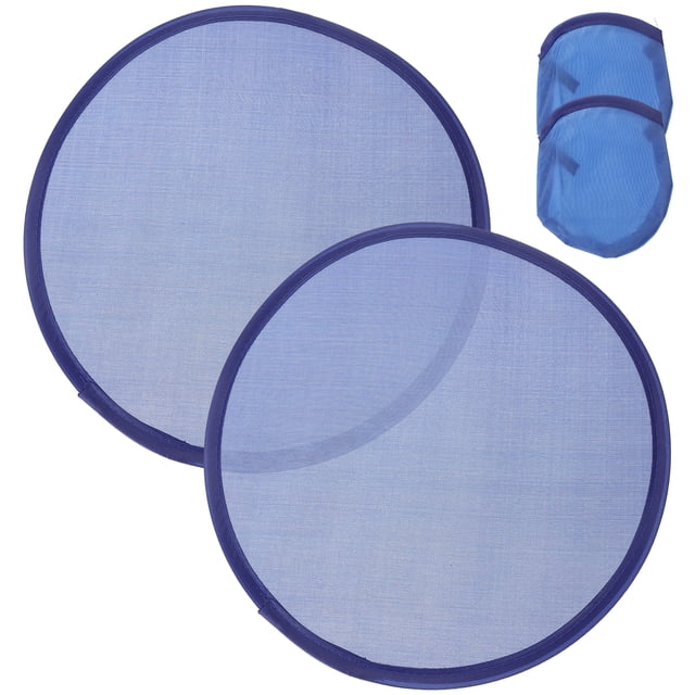 Miangastore Blue Foldable Hand Fans for Performance Lightweight Portable Fans Easy to Carry and Store Circular Fan 2 Pieces