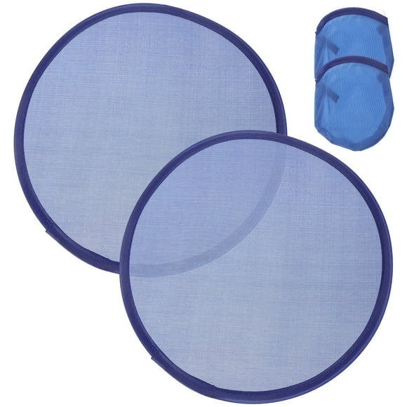 2 ventiladores plegables de verano de mano, redondos, en blanco, portátiles