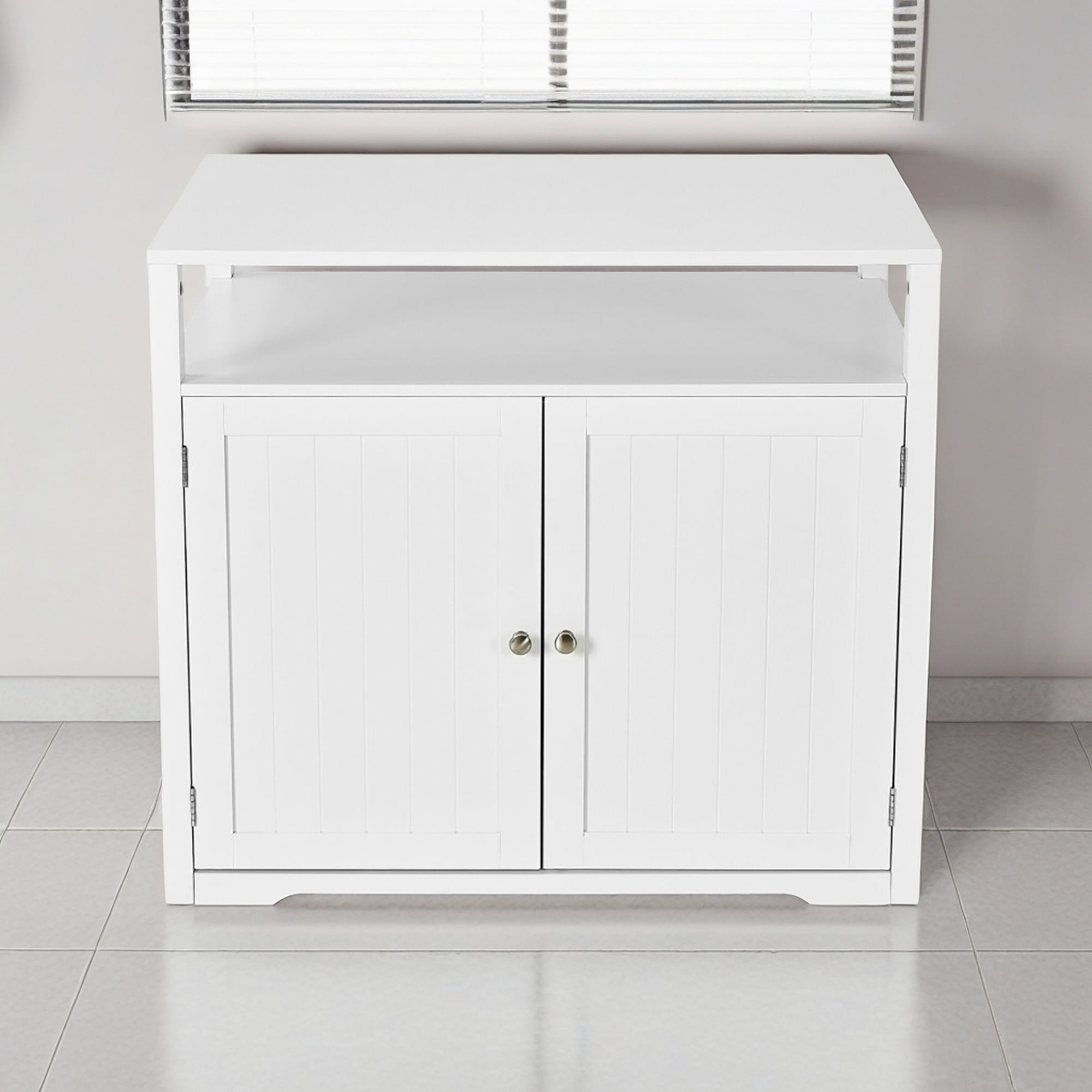 Kadyn 31" Wooden Hidden Cat Litter Box Enclosure Furniture, Cat Washroom with Storage Layer, Cat House for Large Cats, White