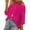 2# Hot Pink, variant on Women's Off Shoulder Short Crochet Hollow Out Knit Cover Up Sleeve Mesh Sweater Tops Summer Beach Vacation Pullover Shirts Khaki S